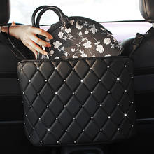 Car Handbag Holder Luxury Leather Seat Back Organizer Mesh Large Capacity Bag Automotive Goods Storage Pocket Seat Crevice Net 2024 - buy cheap