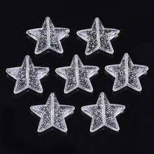 Cerca de 469 pces/500g grânulos acrílicos transparentes da estrela com brilho para a jóia que faz a decoração artesanato acessórios 21x22x5mm, furo: 1.2mm 2024 - compre barato
