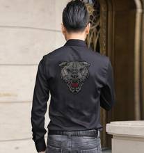 2021 new designer  Shirts for Man Rhinestone Shirt Premium Slim Fit Long Sleeve two color man Shirts 2024 - buy cheap