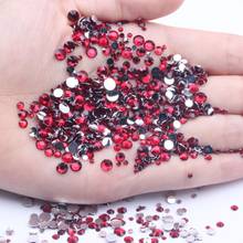 Strass de resina vermelho escuro 500/1000 pces 2-6mm redondo flatback não cola hotfix em grânulos para jóias que fazem acessórios diy 2024 - compre barato