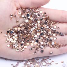 1000-10000pcs Champagne 2-6mm Non Hotfix Resin Rhinestones Round Flatback Facets Glue On Stones DIY Nails Art Phones Accessories 2024 - buy cheap