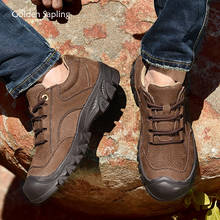 Golden Sapling-zapatos informales Vintage para hombre, zapatillas planas de cuero genuino, transpirables, para Trekking, diseño de costura a la moda 2024 - compra barato