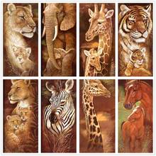 Diamante completo 5d animal pintura de diamante tigre leão elefante diy kit bordado de diamantes decoração para casa presente 2024 - compre barato