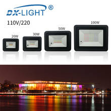 20W 30W 50W 100W LED RGB Flood Light 100V/220V RGB Floodlight+Remote Control IP68 Outdoor Spotlight Changeable Wall Washer Light 2024 - buy cheap