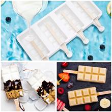 4 Cell Big Size Waffle shape Silicone Ice Cream Mold Popsicle Molds DIY Homemade Dessert Freezer Fruit Juice Ice Pop Maker Mould 2024 - buy cheap