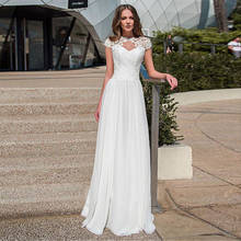 Wonderful Chiffon Keyhole Neckline A-line Wedding Dresses Cap Sleeves Floor Length Bridal Dress  noivas vestidos de noiva 2024 - buy cheap