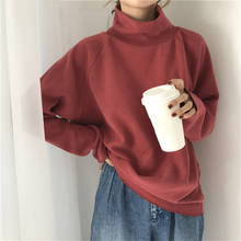 Bella philosophy suéter feminino de manga longa, gola alta, primavera, 2020, suéter sólido, suéter casual coreano, pulôveres femininos 2024 - compre barato