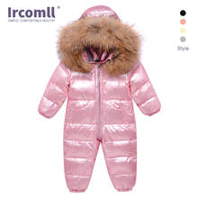 Ircomll jaqueta de inverno masculina, macacão para bebês, roupa de neve grossa, à prova d'água, parka, roupa infantil 2024 - compre barato