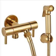 Dofaso retro gold shattaf bidet sprayer Washer Cleaning woman shower head bath angle valve and Toilet gold Bidet high  pressure 2024 - buy cheap