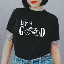 Low Carbon Life Good Bicycle T Shirt Women Tops Basic Cycling Cyclist MTB Biker Tee Shirt Femme Life Is Good on A Bike T-shirts 2024 - buy cheap