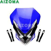 Farol universal de motocicletas, azul, para yamaha, honda, kawasaki, enduro, supermoto 2024 - compre barato