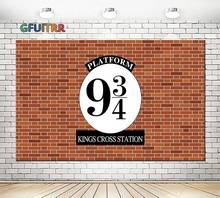 GFUITRR Brick Wall Photography Backdrops Party Decoration Photo Background Magic School 9 3/4 King Cross Vinyl Photo Booth Props 2024 - buy cheap