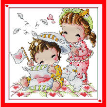 Everlasting Love  Preparing For Bedtime  Chinese Cross Stitch Kits  Ecological Cotton Printed 14CT DIY Gift Christmas Decoration 2024 - buy cheap