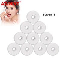 AZDENT Dental Flosser Built-in Spool Wax Mint Flavored Europe Replacement Flat Wire Dental Floss 50M/Roll Total 500M 2024 - buy cheap