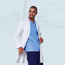 Plus Size Lab Coats Physician Medical Coat Doctor Robe Hospital Workwear Uniform Long Sleeve Tall Long Classic Fit 40" Lab Coats 2024 - buy cheap