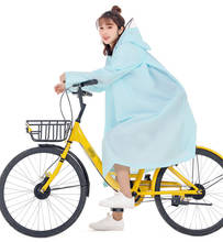 Moda ao ar livre casaco de chuva mulher coberto transparente eva meninas bicicleta capa de chuva viagem à prova dwaterproof água poncho adulto com capuz 2024 - compre barato
