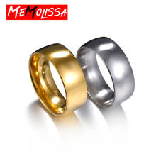 8mm Classic Wedding Ring for Men Women Gold Color Stainless Steel Engagement Rings Couple Jewelry Gift US Size 2024 - buy cheap