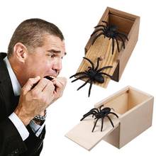 Розыгрыш паук деревянная коробка для отпугивания Хэллоуин украшения трюк или лечение Шутка игрушки для отпугивания кляп подарок новинка для детей взрослых 2024 - купить недорого