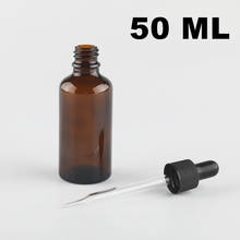 Wholesale 50ML Round Amber Dropper Bottles Essential Oils Glass Bottle with Droppers Chemical Glass Container 12pcs/lot 2024 - buy cheap