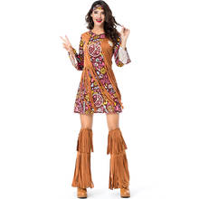 Umorden Peace and Love Hippie Costume for Women Adult 60s 70s Costumes Halloween Party Carnival Fancy Dress 2024 - buy cheap