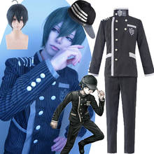 New Danganronpa V3 Cosplay Saihara Shuichi Cosplay Costume black suits Anime Game School Uniform Suit Outfit Coat + Pants + Hat 2024 - buy cheap