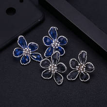 trendy Russian flower shape Earrings For Women Accessories Full Cubic Zirconia Stud Jewelry pendientes mujer moda 2024 - buy cheap