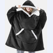 Camisola xadrez com capuz cobertor quente inverno macio de pelúcia velo cobertor adulto wearable sherpa grosso sofá tv cobertura do hoodie 2024 - compre barato