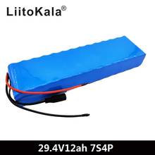 Liitokala-motor elétrico para bicicleta, 7 s4p, 29.4v, 12ah, 24v, bateria de íon de lítio, 15a 2024 - compre barato