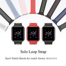 Solo Loop strap for Apple Watch Band 41mm 45mm 44mm 40mm 42mm 38mm Breathable Elastic Silicone bracelets iWatch SE 7/6/5/4/3/2 2024 - buy cheap