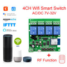 Vida inteligente/tuya módulo inteligente usb 7-32v diy 4ch jog que avança controles remotos de interruptor de casa inteligente sem fio de wifi com alexa 2024 - compre barato