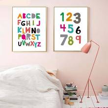 Alphabet Numbers and Letters Letter Decorative Painting Children's Room Kindergarten Baby Room Decor Pre-school Education Art 2024 - buy cheap