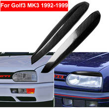2 шт., автомобильные наклейки из углеродного волокна для фар Volkswagen Golf3 MK3 1992-1999 2024 - купить недорого