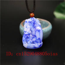 Natural White Blue Jade Stone Pine Vase Pendant Necklace Chinese Jadeite Jewelry Charm Carved Amulet Fashion Gifts for Women Men 2024 - buy cheap