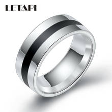 LETAPI 2020 новые модные свадебные кольца из нержавеющей стали с черной эмалью дизайнерские полированные кольца для мужчин ювелирные изделия 2024 - купить недорого