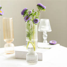 Цветочная ваза для украшения стола, стеклянная ваза для гостиной, свадебная Цветочная композиция, настольная Скандинавская ваза с цветочным орнаментом 2024 - купить недорого