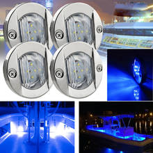1 шт., 6 светодиодный, 12 В, круглая морской навигационный фонарь, хромированная лодка, полированная нержавеющая светодиодная транец, кормовое анкерное освещение, утапливаемое крепление 2024 - купить недорого