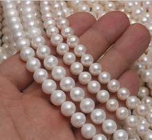 Jewelry Natural freshwater pearl 7-8-9mm Right circle bead Loose beads necklace bracelet 2024 - buy cheap