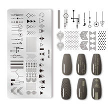 Plant Flower Nail Stamping Plates Geometric Line Wave Pattern Nail Art Image Stamp Stencils Templates Nail Tool 2024 - buy cheap