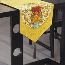 Estilo chinês satinas mesa corredor decorativo toalha de mesa estilo chinês retângulo mesa bandeira moda casa tapete customed 2024 - compre barato