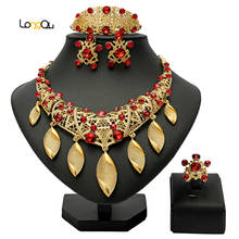 Longqu-exquisito coloridas conjunto de joyas de oro de Dubái para mujer nigeriana, moda de boda, conjunto de joyería nupcial africana de marca 2024 - compra barato