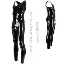 Neck entry design men's latex cat suit bdsm with penis holes(No zipper) what is made of 0.4mm natural & flexible latex materials 2024 - buy cheap