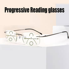 Memory Titanium Rimless Progressive Reading glasses Men Women Multifocal Anti-Blu-ray Ultralight Presbyopic Eyeglasses 1.5 2.5 2024 - buy cheap