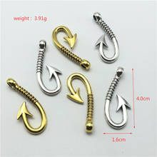 5pcs Charm Ocean Fish Hook Plated Pendant for Jewelry Making DIY Handmade Necklace Accessories Material Wholesale 2024 - buy cheap