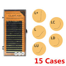 Wholesale 15Cases/Lot L/L+/LC/LD/M/N Curl 7~15mm MIX 16rows/case  Eyelash Extension,L Curl Individual Eyelashes,L False Lashes 2024 - buy cheap