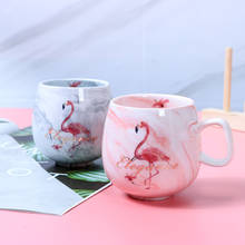 Caneca de café flamingo caneca de cerâmica copo de viagem copo de café grão de mármore copo de café acessórios para bebidas fofo gato pé ins 72*85mm 2024 - compre barato