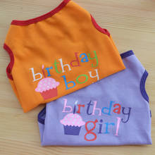 Pet Puppy Dog Vest Summer Casual Birthday T-shirt Birthday Girl & Boy Clothes for Small Dog Son Daughter 2024 - buy cheap