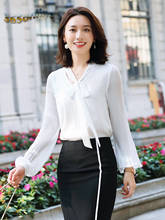 Spring Summer Fashion Elegant White Long Sleeve Blouses Shirts OL Styles for Women Female Blouse Ladies Casual Tops Clothes 2024 - buy cheap