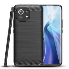 Mi11 Carbon Fiber Case For Xiaomi Mi 11 Pro Case Luxury Soft TPU Slim Silicone Cover for Xiaomi Mi 11 Ultra Capa Fundas 2024 - buy cheap