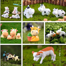 Mini Cartoon Little Cow Fairy Garden Miniature Bonsai Decor Craft Decorative Figurines Micro Landscape Doll House Accessories 2024 - buy cheap