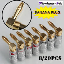 8/20PCS Nakamichi 4mm Banana Plug Angle 90 Degree Banana Plugs Gold Plated Musical Speaker Wire Cable Connector 4mm For HiFi 2024 - buy cheap